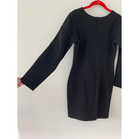 Revolve Amanda Uprichard Black Deep Lattice V Long Sleeve Mini Dress Medium - Picture 5 of 11